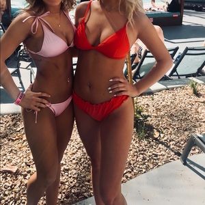 Red Hollister bikini: Top L, Bottom M.
